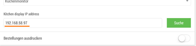 IP-Adresse des Küchenmonitors