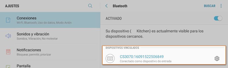 emparejado con el sistema central