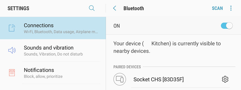 스캐너 아이콘이 키보드로 변경됩니다.