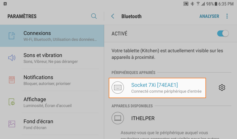 “Connected” or “Paired” status