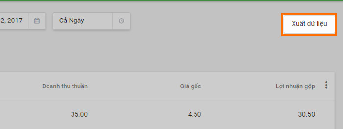 Sau khi lựa chọn khoảng thời gian cần thiết, nhấn nút 'Xuất khẩu'.