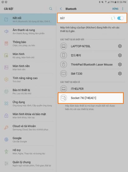 Bạn sẽ thấy máy quét của bạn trong danh sách.