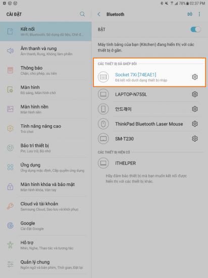 Khai thác trên máy quét ổ cắm của bạn trong danh sách các thiết bị