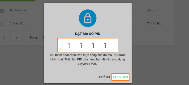 Sau đó, như là chủ cửa hàng, bạn sẽ được yêu cầu để thiết lập mã PIN của bạn đầu tiên.