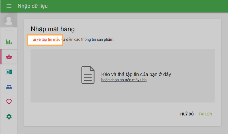 liên kết tới mẫu tệp tin CSV