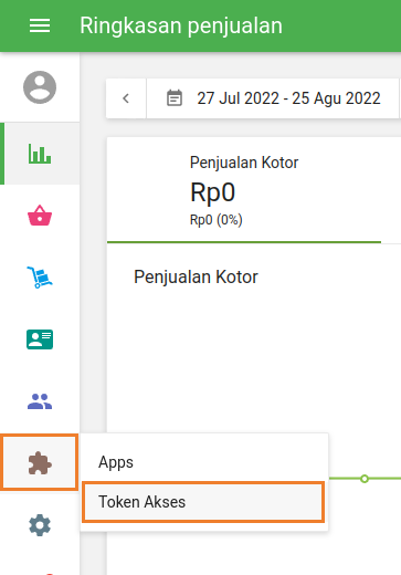 Masuki Kantor Belakang dan buka bagian ’Token Akses’