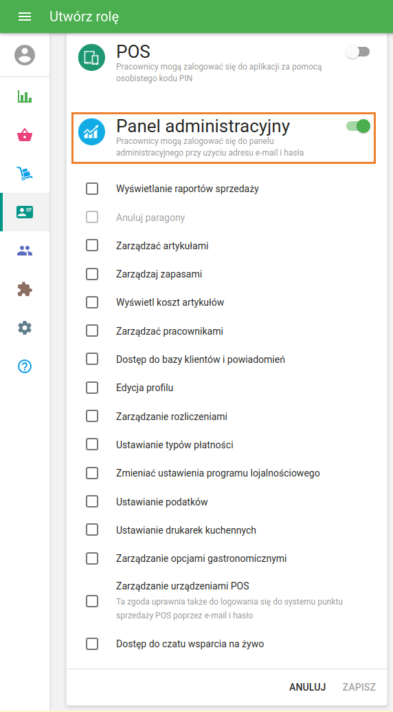 Prawa dostępu do Panelu Administracyjnego