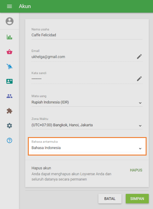 Mengatur Bahasa di Back office