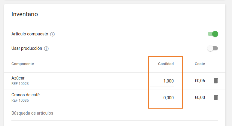 el campo de cantidad