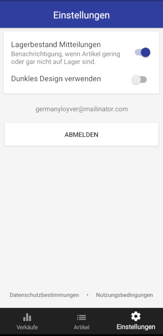 Registerkarte Einstellungen