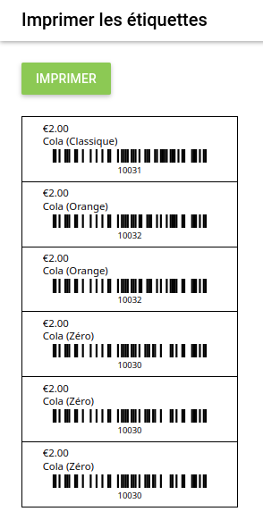 La page HTML générée avec les étiquettes