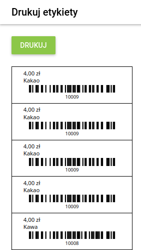 Wygenerowana strona HTML z etykietami