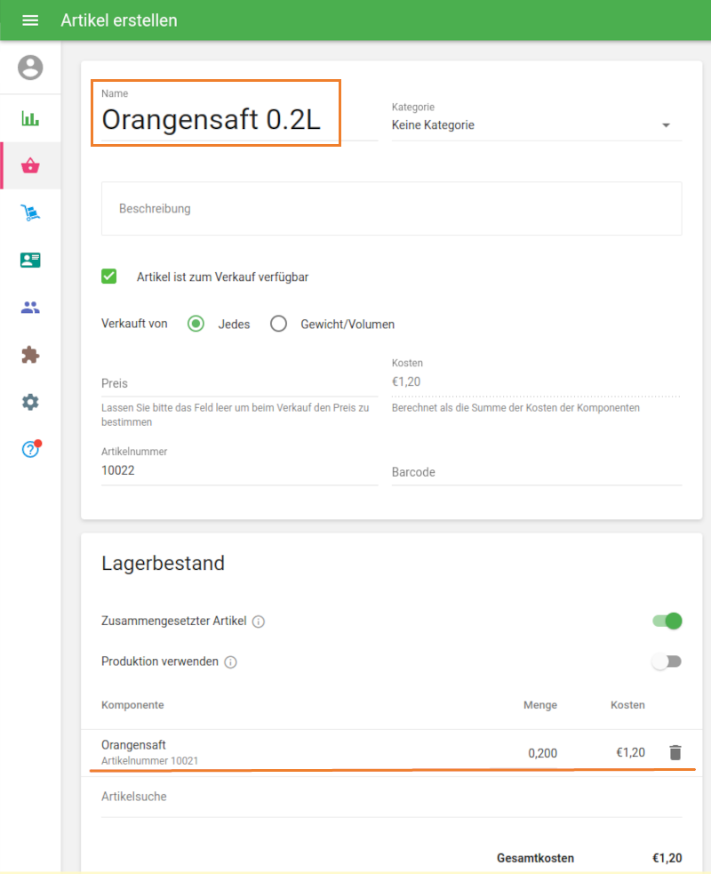 Wählen Sie eine Komponente
