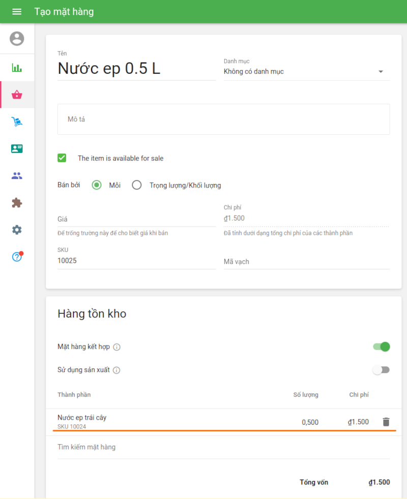 lượng thích hợp