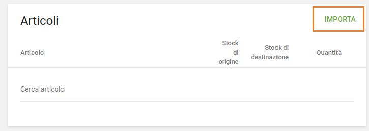 pulsante Importa
