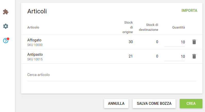 aggiungere articoli dall'elenco dei tuoi articoli