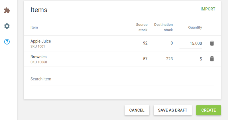 the ‘Quantity’ field