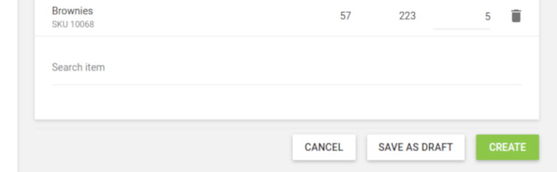 ‘Save as draft’ and ‘Create’ buttons