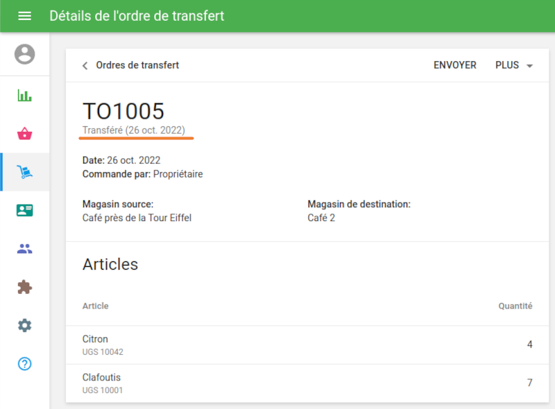 transfert complété