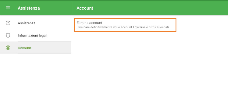 la riga Elimina account