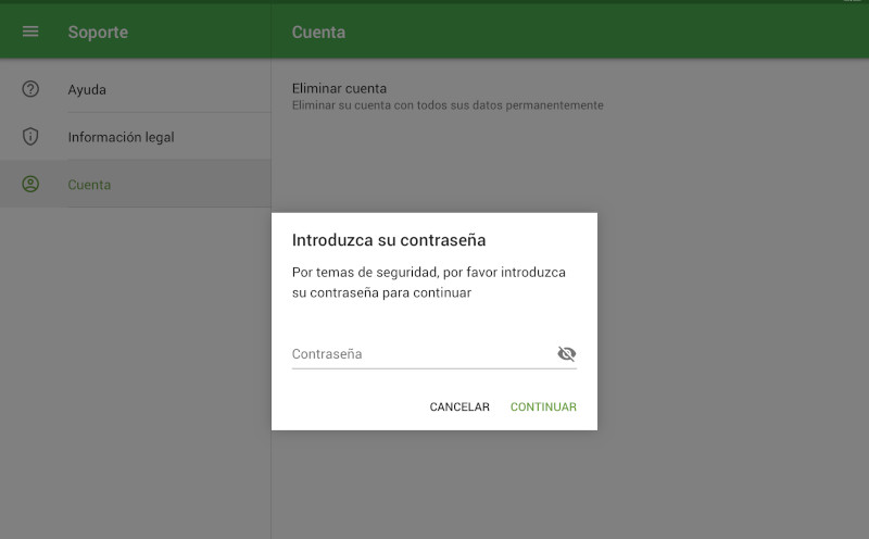 la contraseña de propietario de la cuenta de Loyverse