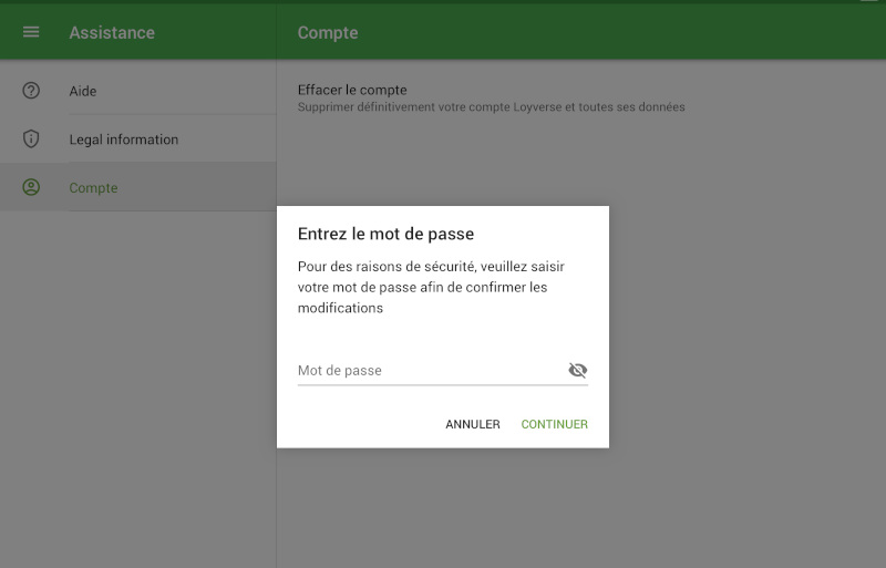 le mot de passe du titulaire
