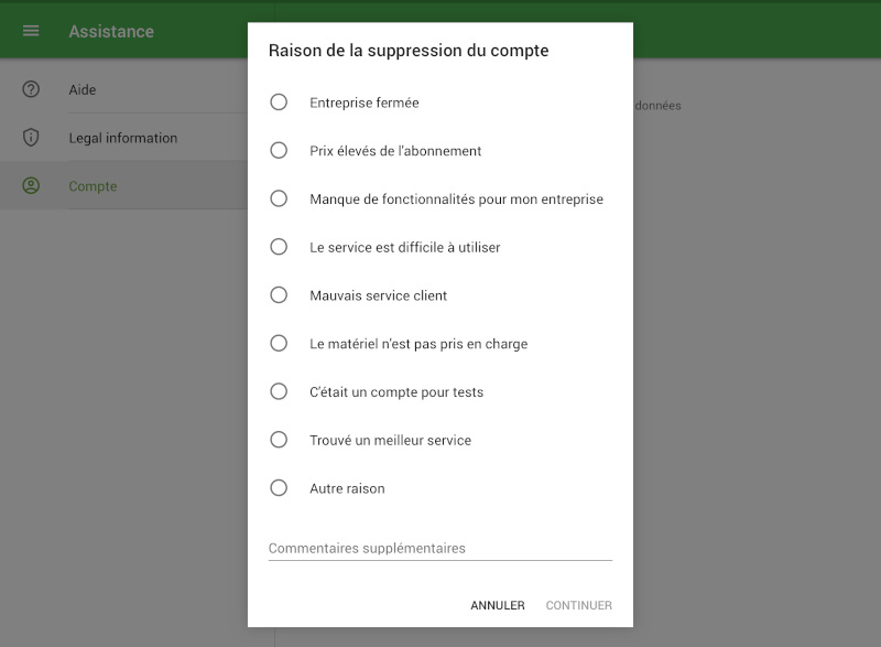 petit questionnaire pour comprendre la raison de cette suppression