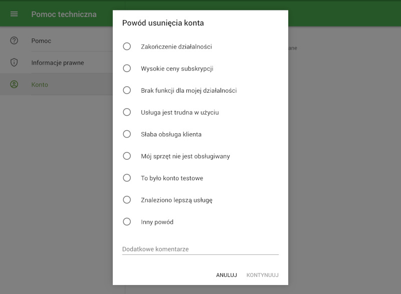 wypełnienie małego kwestionariusza