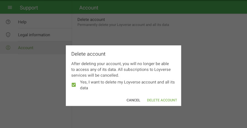 deletion confirmation