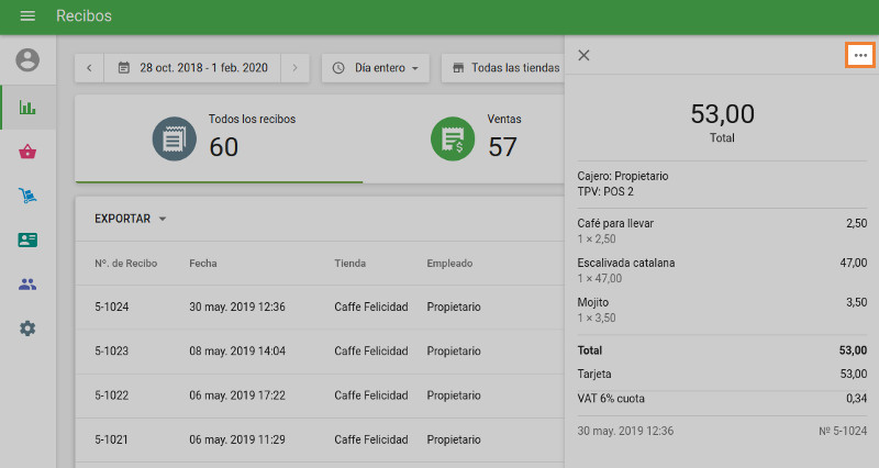 Haga clic los tres puntos en la esquina superior derecha.