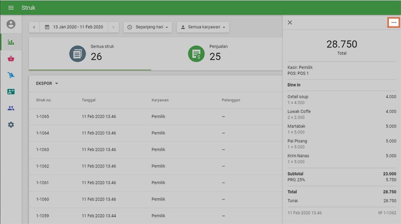 Klik pada menu tiga titik di sudut kanan atas