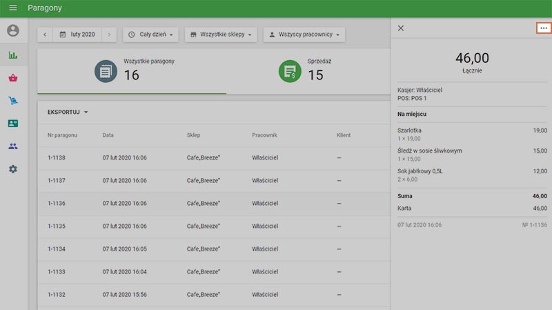 menu z trzema kropkami