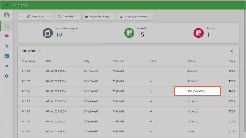 paragon jest oznaczony jako anulowany