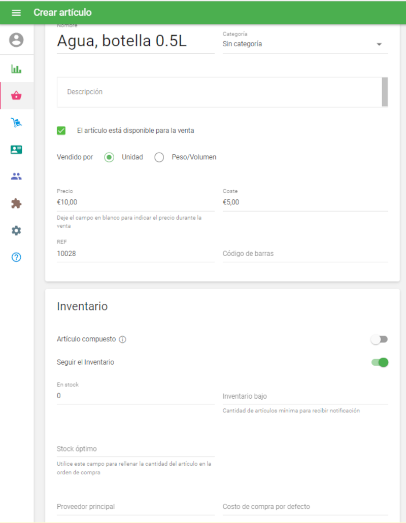 Artículo a la venta por pieza
