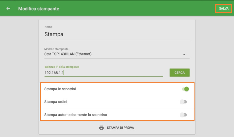 Scegli le impostazioni per la tua stampante a seconda di come vuoi usarla. Non dimenticare di salvare tutte le impostazioni alla fine selezionando 'Salva'