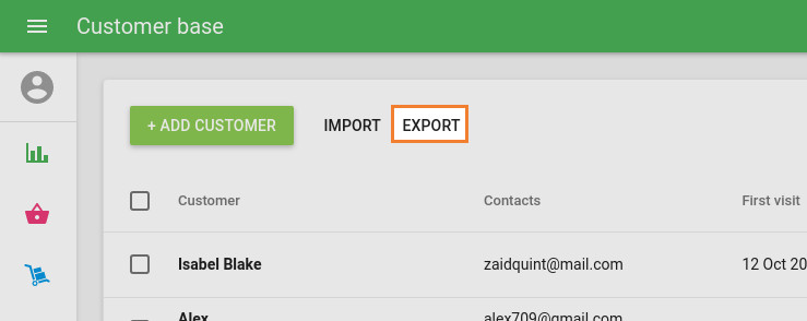 the ‘Export’ button