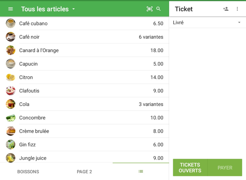 Disposition des articles de l'écran d'accueil