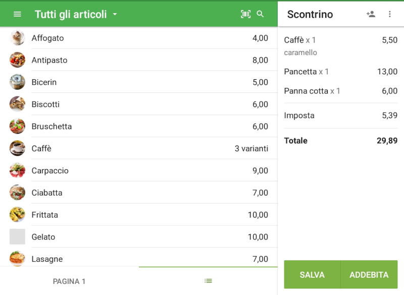 scegli l'opzione dell'elenco nelle impostazioni dell'applicazione 'Layout degli articoli della schermata principale'