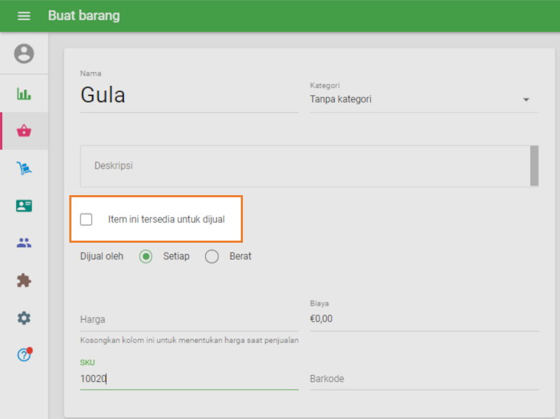 Item ini tersedia untuk djual