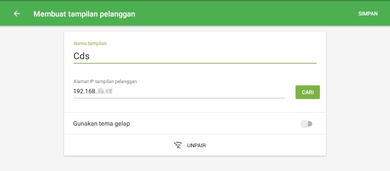 Panduan Pengaturan Customer Display System