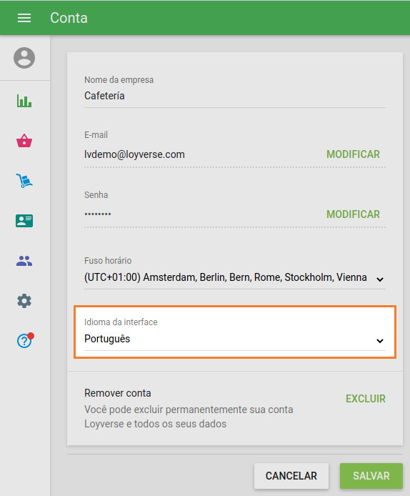Como configurar o idioma no Back Office