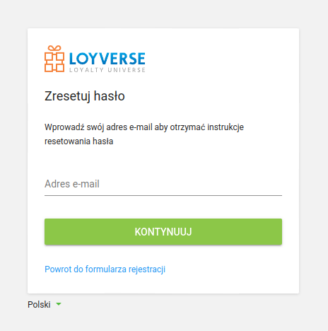 formularz odzyskiwania hasła