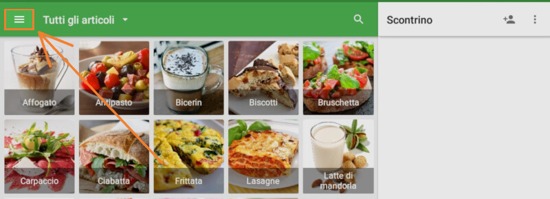Per uscire dal tuo account, vai al menu