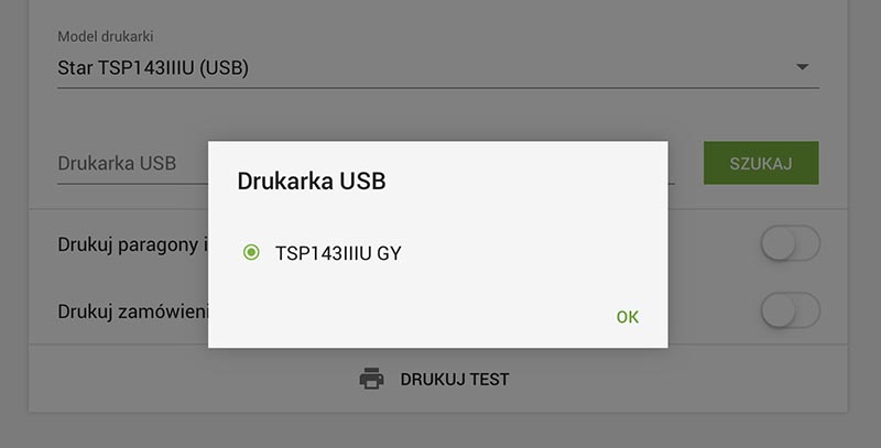 wyszukiwania wraz z modelem drukarki