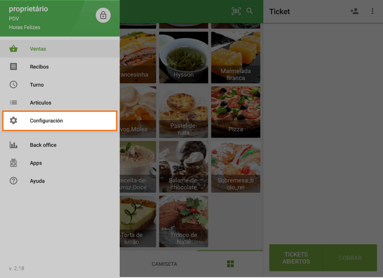 PDV, Configurações