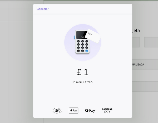 inserir/deslizar o cartão