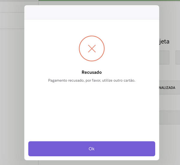 uma mensagem de erro