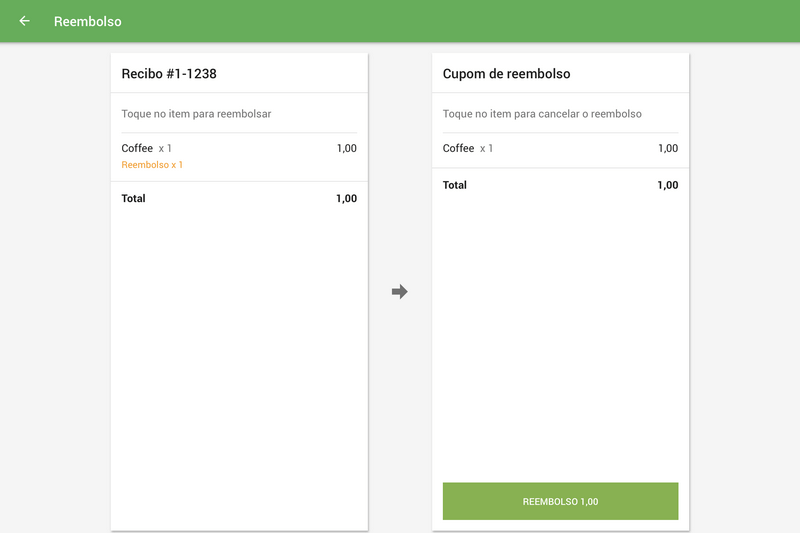 botão 'Reembolsar'