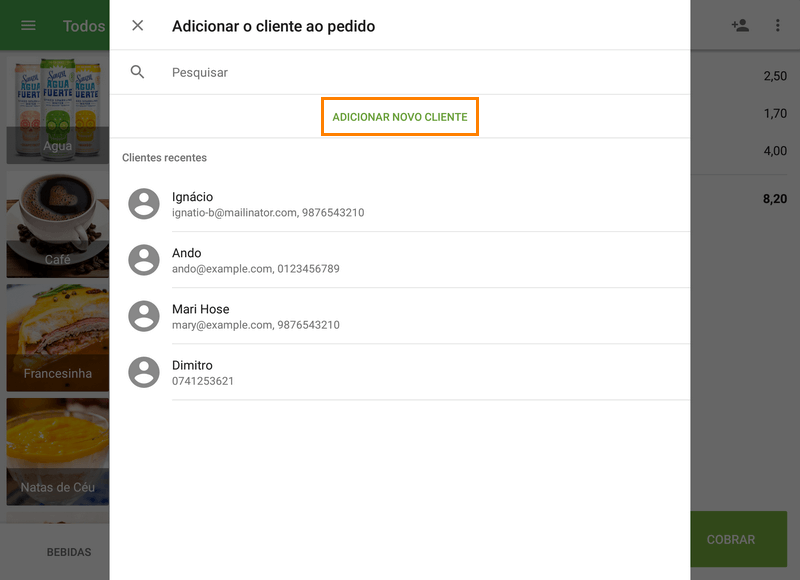 'Adicionar novo cliente'