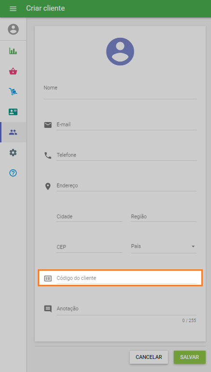 Perfil do cliente no Back Office